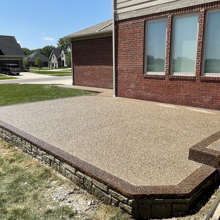 Exposed aggregate porch, sealed