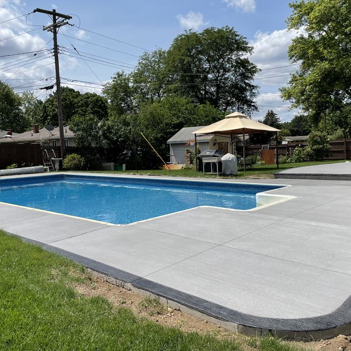 Concrete pool deck, sealed